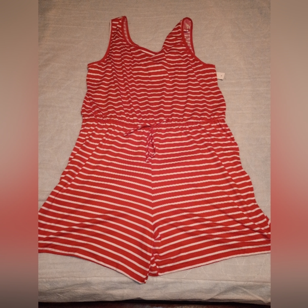 Scarlett Red and White Striped Jumpsuit